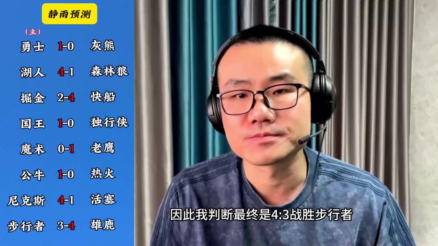 你同意嗎？靜雨對(duì)東西部季后賽球隊(duì)的預(yù)測(cè)：勇贏(yíng)熊 湖船尼鹿晉級(jí)